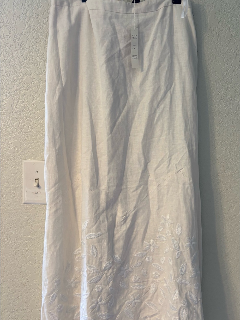 Saint Tropez West White Embroidered Maxi Skirt NWT